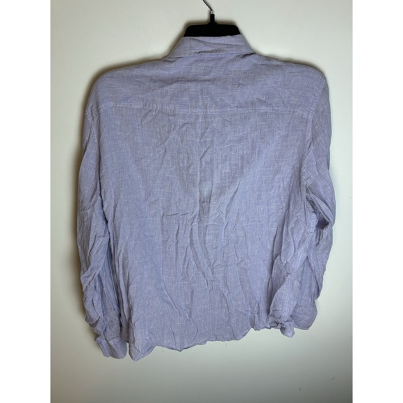 Men's MICHAEL KORS Purple Linen Blend Size XL Button Front Shirt - Picture 2 of 8
